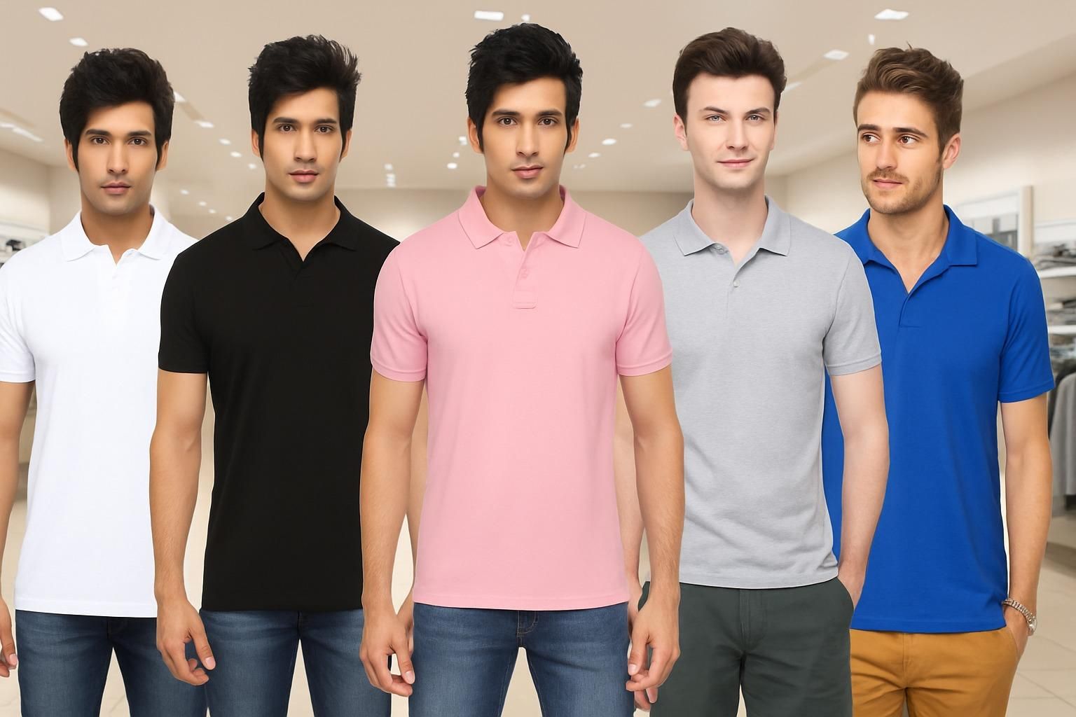 Mens Polo T-Shirt Pack Of 5