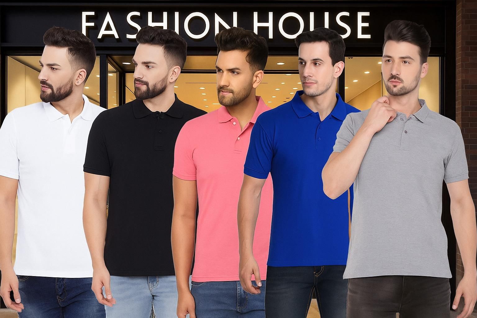 Mens Polo T-Shirt Pack Of 5